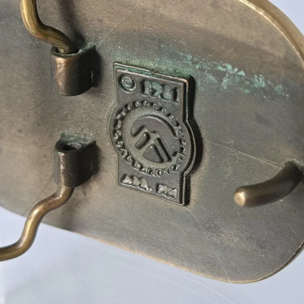 1981 Crushed Stone lnlay Hot‎ Air Balloon Belt Buckle Sunbelt Scenic Studios NM